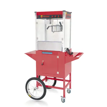 Electric Automatic Commercial Popcorn Machine with Wheels: Perfect for Industrial Use and Sweet Caramel Popcorn