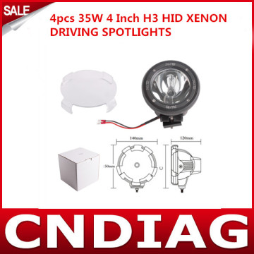4PCS 35W 4 Inch H3 HID Xenon Driving Spotlights/Flood Lights off Road Lights 4WD 12V/24V 6000k