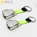 Metal Custom Keychains Wholesale Laser logo Seat Belt Airline keychains Factory