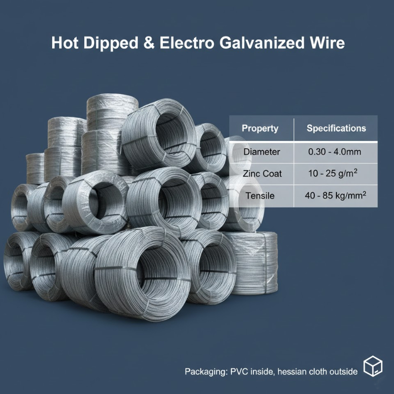 Galvanized iron wire specification diagram with dimensions