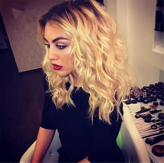 Aishili  wholesale lolita synthetic wigs with water wave curly hair ombre bloned hair synthetic hair wig  for women