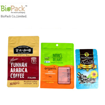 Multi-color custom printed flap coffee bean packaging bag