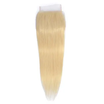 Yeswigs 613 Blonde Lace Frontal Closure Straight Wave Brazilian Human Hair Virgin Cuticle Aligned 4X4 5x5 360 Lace 613 Closure