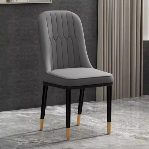 Luxury new design Restaurant Chairs Dinning leather Chair With Metal Legs