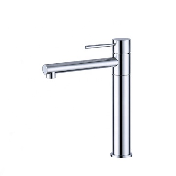 Faucet dapur kuningan omasa tinggi dengan mixer panas dan dingin, aliran besar, semburan panjang, rotary