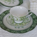 Französisch Vintage Mary Dark Green Ceramic Tablay Set