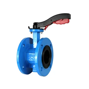 Taike Valve PN10 PN16 EPDM Rubber Seat Cast Iron Ductile Iron Handle Double Flange Type Butterfly Valve