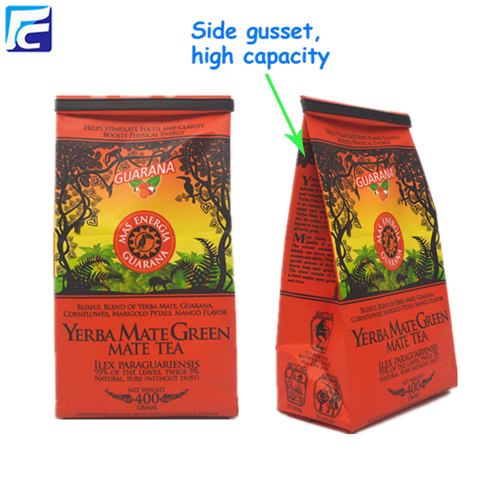 Colorful printed customzied side gusset coffee packaging bag