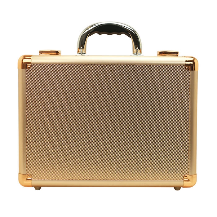 Gold makeup case with lights