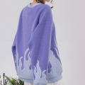 Sudaderas con capucha para mujeres sudaderas patrón de fuego de tela de parche