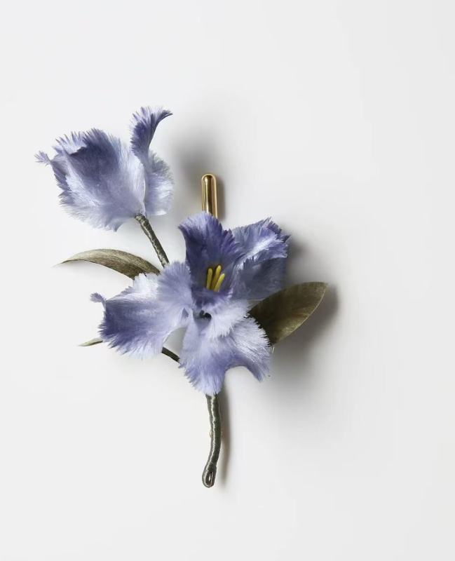 intangible cultural heritage velvet flower brooch