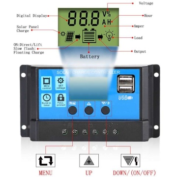 Hot Selling PWM Power Charge Controller 10A-60A for 12V/24V Battery Solar Energy Systems