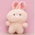 Pink curly rabbit plush children's toy decoration