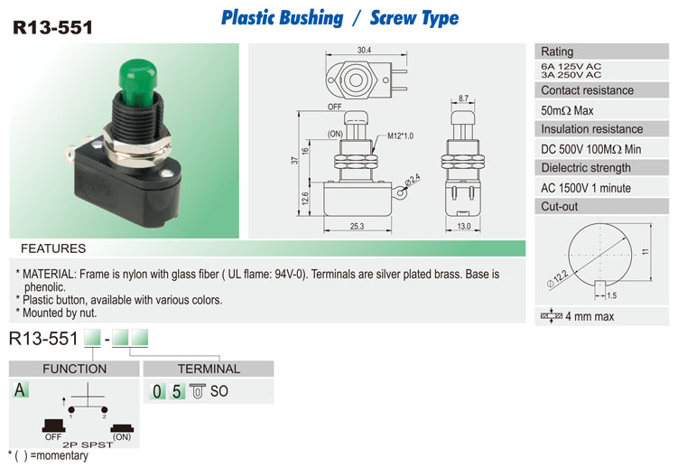 Automotive Push Button Switches