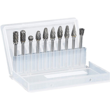 3x6mm Tungsten Carbide Rotary Burr File Set - 10 Pieces for Metal Grinding