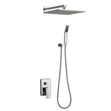 Moderne silberne Wandmontage Black Niederschlagsmixer Duschset für Badezimmer