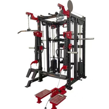 Dinuo Commercial Smith Machine: อุปกรณ์ออกกำลังกายออกกำลังกายอเนกประสงค์พร้อมสแต็คน้ำหนักเหล็กและชั้นวางหมอบ