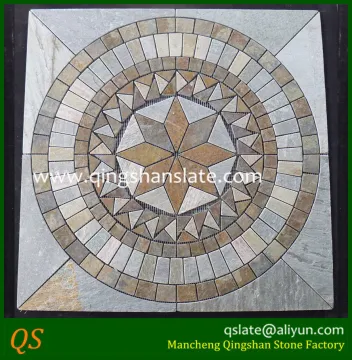 outdoor slate stone medallion floor tiles designs