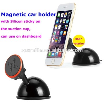 Easy one hand operation Magnetic Suction Cup Mount Phone Holder with sticky gel base
