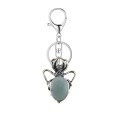 Amazonalite 13X18mm Cabs Antique Silver Alloy Spider Pendant Necklace 45cm Black Cord