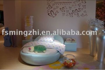 boat shaped child bed, leather bed