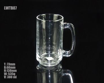 Transparent Glass Cup with Handle (LWTB07)
