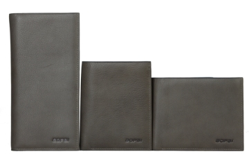 Grey Genuine Leather Purse Wallet