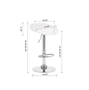 Durable White Plastic High Bar Stool for Bars and Cafes