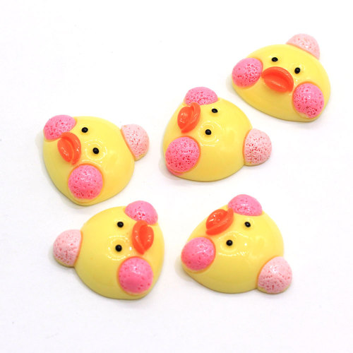 Très très belle tête de canard jaune Cabochons Flatback Tête d&#39;animal Slime Charms Flatback Hair Bow Center Craft Embellish