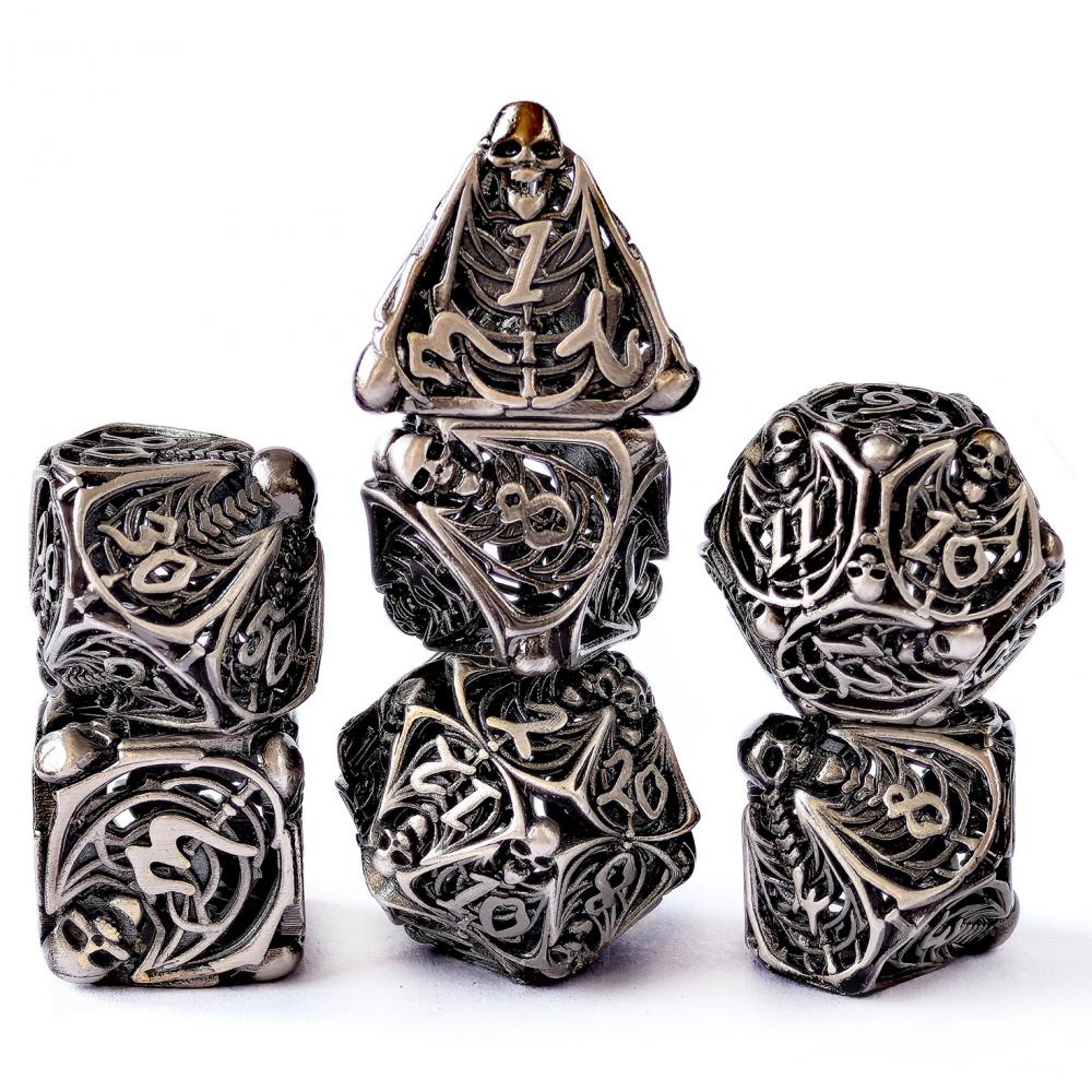 7 Piece Polyhedral D D Nickle Dice Set