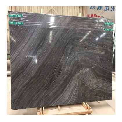 Zebrano Black Forest Marble Book Match Slabs for Interior Walls