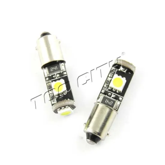 Super Quality 53 57 182 W6W ba9s 3SMD 5050 Canbus White LED Japanese Tube8 Car LED Lighting
