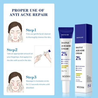 Salicylic Acid & Hyaluronic Acid Face Cream for Skin Repair and Acne Removal