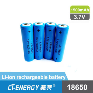 18650 3.7v 1500mah rechargeable li-ion battery