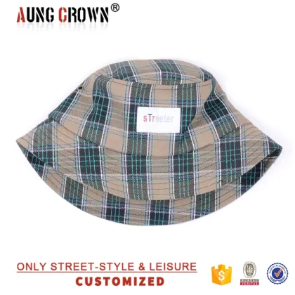 Fashion adult unisex plaid funny fishman bucket hats