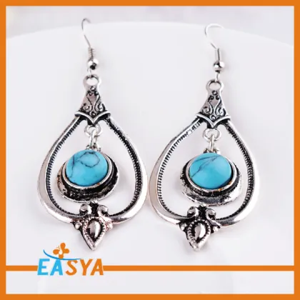 High Quality Turquoise Alloy Chandelier Earrings Jewelry