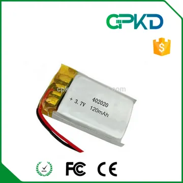 li-ion prismatic battery,3.7v 120mah capacity 402020 battery with PCM
