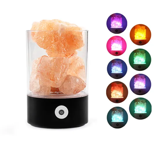Pink Crystal Stone Natural Rock USB Night Light