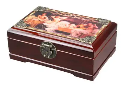 Wooden Jewelry Box with Masterpiece Painting Design