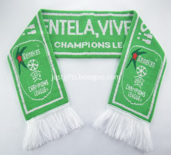 Promotional Green Color Printed Knitted Scarf2