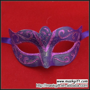 Wholesale High Quality Mardi Gras Mask Solid Purple Design Plastic Masquerade Masks