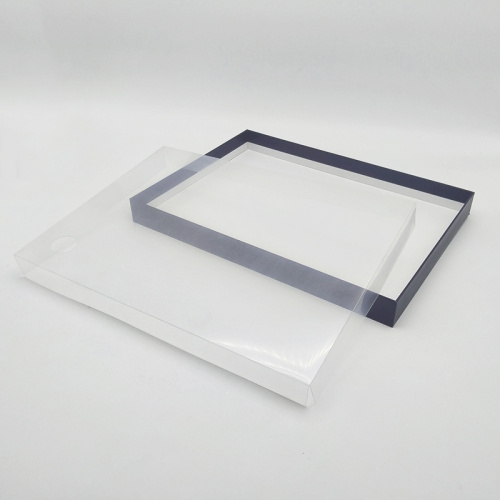 Caja de ropa de bufanda de tapa transparente con banda de papel