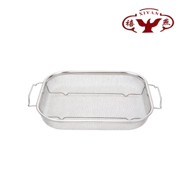 Giỏ chiên vuông đục lỗ với thiết kế gia cố