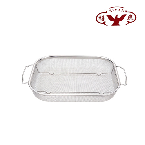 Giỏ chiên vuông đục lỗ với thiết kế gia cố