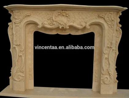 European Palace Style Large Marble Fireplace Mantel