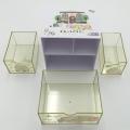 Plastic cube storage box with drawer