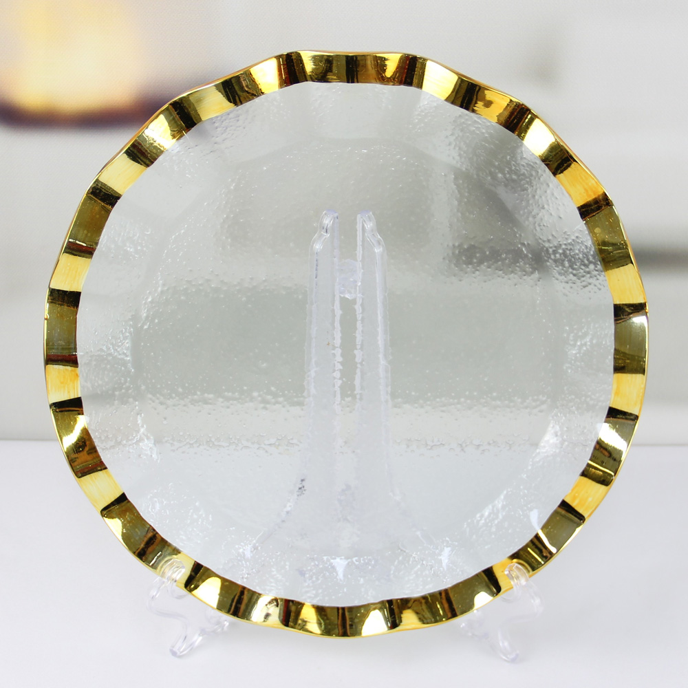 Gold Rim Glass Charger Plates