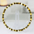 Luxury Gold Wave Rim Transparent Glass Charger Plates