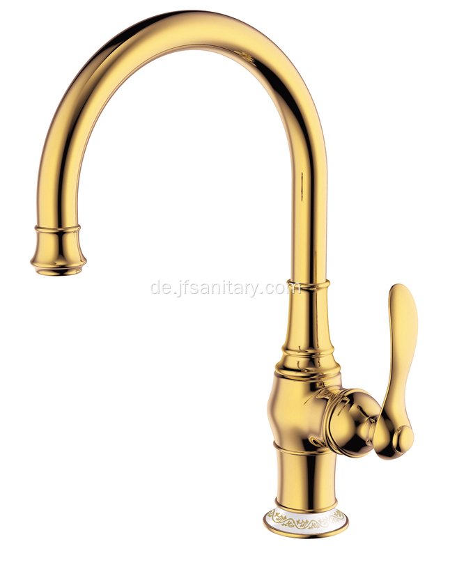 Kupfer-Single-Loch-Küchen-Sink-Wasserhahn Gold