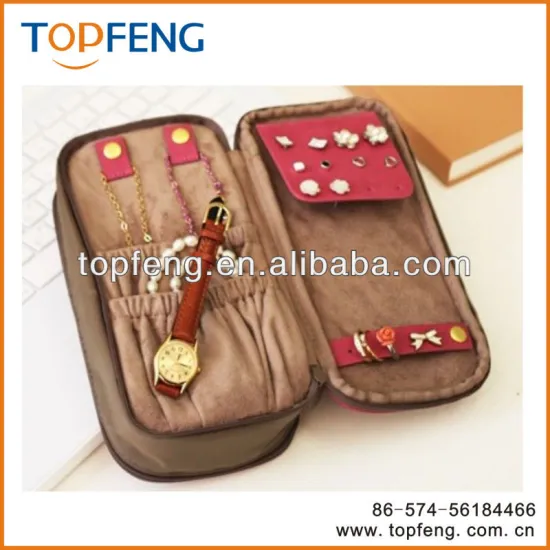 cloth zipper pockets jewelry box bag/small jewelry bags/modern jewelry organizer